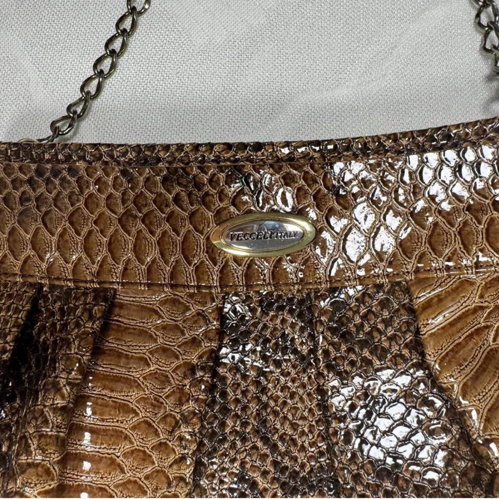 Vecceli Italy Brown Snakeskin Shoulder‎ Bag - Picture 2 of 6